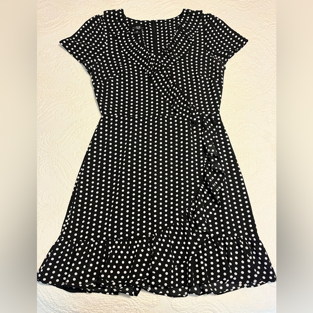 AGB Black and White Polka Dot Dress